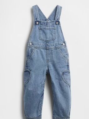 Gap Light Blue Denim Kids Horseshoe Overalls 4T